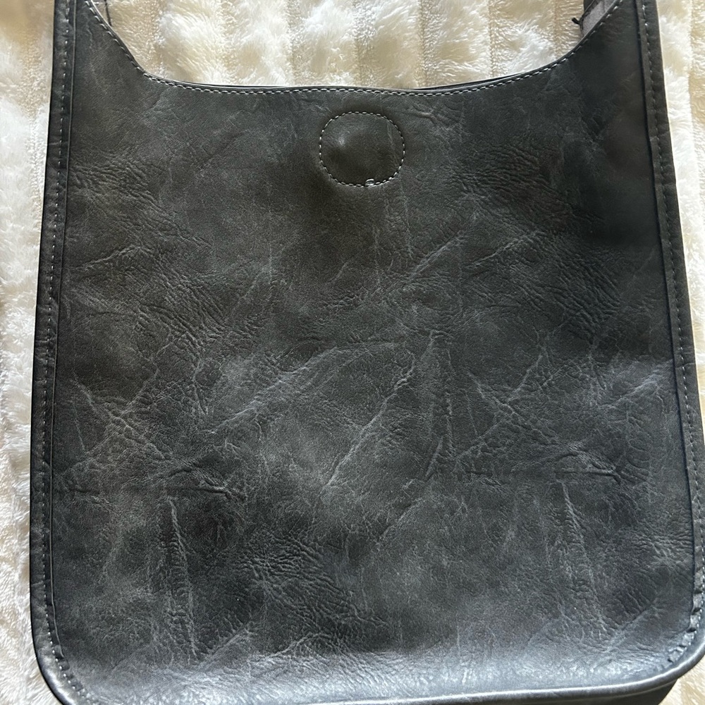Social Threads Gray Vegan Messenger Bag